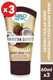 Arko Nem 3'Lü Değerli Yağlar Hindistan Cevizi Yağı 3X60 ml - 1