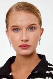 Baykuş Model Gümüş Küpe - 12