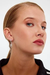 Baykuş Model Gümüş Küpe - 6