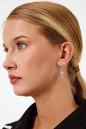 Baykuş Model Gümüş Küpe - 10