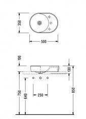 Serel Sapphire Tezgah Üstü Çanak Lavabo 35x50 cm SP40SXS110H - 2