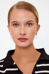 Kuş Model Gümüş Küpe - 4