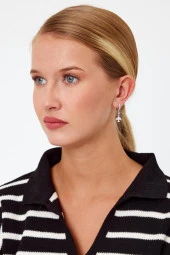 Kuş Model Gümüş Küpe - 6