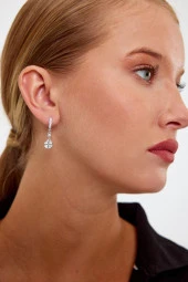 Yonca Model Gümüş Küpe - 12