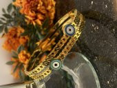 Aksesuar Çarşısı Çelik Nazar Boncuklu Şans Kelepçesi thumbnail 2