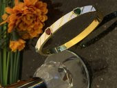 Aksesuar Çarşısı Çelik Beyaz Mineli Renkli Kalp Zirkon Taşlı Kelepçe thumbnail 1