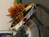 Aksesuar Çarşısı Çelik Beyaz Mineli Renkli Kalp Zirkon Taşlı Kelepçe thumbnail 2