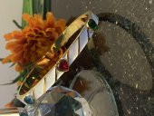 Aksesuar Çarşısı Çelik Beyaz Mineli Renkli Kalp Zirkon Taşlı Kelepçe thumbnail 3