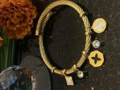 Aksesuar Çarşısı Çelik Pandora Model Hazır Yonca Detaylı Kelepçe Bileklik thumbnail 2