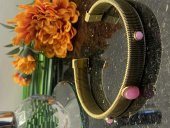 Aksesuar Çarşısı Çelik Pembe Damla Taşlı Gas Bileklik thumbnail 2