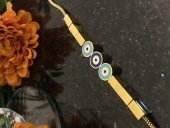 Aksesuar Çarşısı Çelik İtalyan Zircir Üç Nazar Boncuk Tasarımlı Bileklik thumbnail 2