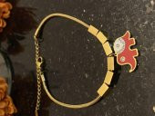 Aksesuar Çarşısı  Çelik Kırmızı Mineli Fil Tasarımlı Bileklik thumbnail 3