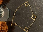 Aksesuar Çarşısı Çelik Üç Yoncalı Siyah Sedefli Bileklik thumbnail 1