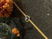 Aksesuar Çarşısı Çelik İtalyan Zincir Zirkon Taşlı Kare Nazar Boncuk Bileklik thumbnail 2