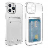 FitCase iPhone 14 Pro Kılıf Cardy Şeffaf Kartlık Cepli Kapak - 5