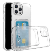 FitCase iPhone 14 Pro Kılıf Cardy Şeffaf Kartlık Cepli Kapak - 1