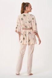 Sincap Baskılı Sabahlıklı Pijama Takımı - 5