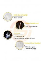 Dekoratif Saçaklı Top Perde LED Aydınlatma, Küre Toplu LED Işık, Fişli Animasyonlu Yılbaşı Işıkları - 4