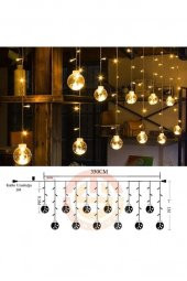 Dekoratif Saçaklı Top Perde LED Aydınlatma, Küre Toplu LED Işık, Fişli Animasyonlu Yılbaşı Işıkları - 5