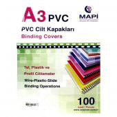 Mapi A3 PVC Opak Cilt Kapak 160 Mikron Sarı 100 Adet - 2