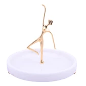 Evza Balerin Figürlü Beyaz Mermer Sunum Tabaği 26 - 1