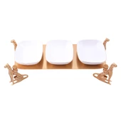 Leopar 3lü Çerezlik (Stant 17X35 Cm-Yükseklik 10 Cm Kaseler 10X13 Cm) - 2