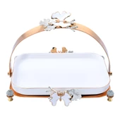 Beyaz Kelebek Üstten Kulplu Servis Küçük (Genişlik 18 Cm Uzunluk 23 Cm) - 1