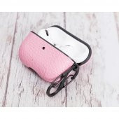 Apple AirPods Pro Uyumlu Deri Kılıf Juni NU2 Pembe - 4