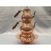 AĞIR EL İŞLEMESİ İSPİRTOLU HAKİKİ BAKIR ÇAYDANLIK-HIZLI KARGO - 1