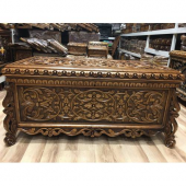 Ceviz Ağır El Oyması Sehpa Tipi Sandık-Hızlı Kargo - 1