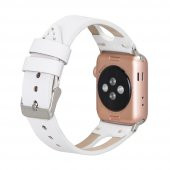 Bouletta Apple Watch Uyumlu Deri Kordon BA2 42-44-45mm F3 Beyaz - 3
