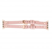 Bouletta Apple Watch Uyumlu Deri Kordon Ely Double Tour NU2 Pembe - 2