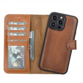 Apple iPhone 14 Pro Max Uyumlu Deri Cüzdanlı Kılıf MWWN RST2EF - 1