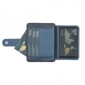 Çok Bölmeli Slim Deri Kartlık BLW019 BRN4EF Mavi - 5
