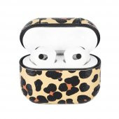 Apple AirPods 3.nesil Uyumlu Deri Kılıf Juni LEO-NE Leopar - 1