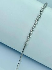 Pırlanta Model Zikzak Su Yolu Model Gümüş Kadın Bileklik Özel Gün Hediyesi - 1