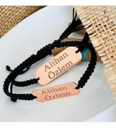 Örme Model Gümüş Plaka İsim Bileklik - 1