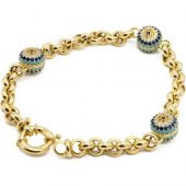 Nazarlı Gümüş Kadın Bileklik - 1