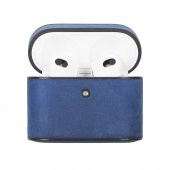 Casquet Apple AirPods 3.nesil Uyumlu Deri Kılıf G21 Mavi - 4