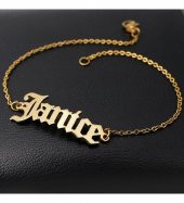 Gothic Font Unisex Özel Tasarım Kişiye Özel Gümüş Bileklik - 1