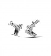 Kişiye Özel İsimli Gümüş Kol Düğmesi Özel Gün Hediyesi - 1