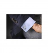 Kişiye Özel İkili Harf Model Majisküllü Gümüş Erkek Kol Düğmesi - 1