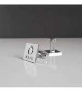 Kişiye Özel Harf ve İsimli 925 Ayar Gümüş Kol Düğmesi Özel Gün Hediyesi - 1