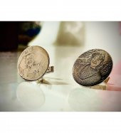 Kişiye Özel Fotoğraf Baskılı 925 Ayar Gümüş Özel Tasarım Hediyelik Kol Düğmesi thumbnail 3