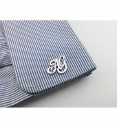 Kişiye Özel El Yazısı Gümüş Kol Düğmesi Özel Gün Hediyesi - 1