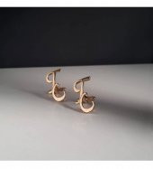 İkili Harf El Yazısı Model İç İçe Harfler Kol Düğmesi Özel Gün Hediyesi - 1