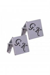 Harfli Gümüş Kol Düğmesi - 1