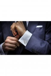 Harfli 925 Ayar Gümüş Kol Düğmesi - 2