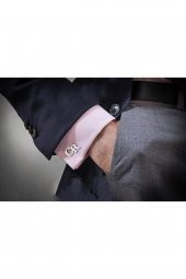 Harfli 925 Ayar Gümüş Kol Düğmesi - 3