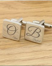El Yazısı Model 925 Ayar Gümüş Kol Düğmesi Özel Gün Hediyesi - 1